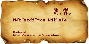 Mészáros Násfa névjegykártya