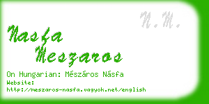 nasfa meszaros business card
